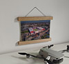 22.5cm / 8.9"  poster hanger with 6x8" landscape print showing Aerial Photograph of Heart of Midlothian - Tynecastle