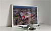 Framed Poster showing Aerial Photograph of Heart of Midlothian - Tynecastle