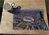 Wooden cork placemat showing Aerial Photograph of Heart of Midlothian - Tynecastle