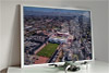 Framed Poster showing Aerial Photograph of Heart of Midlothian - Tynecastle