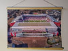 A 62cm / 24.4" poster hanger with 18x24" landscape print showing Aerial Photograph of Heart of Midlothian - Tynecastle