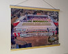 A 62cm / 24.4" poster hanger with 18x24" landscape print showing Aerial Photograph of Heart of Midlothian - Tynecastle
