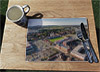 Wooden cork placemat showing Aerial Photograph of Hereford United - Edgar Street