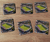 Cork drink coaster showing Aerial Photograph of Hereford United - Edgar Street