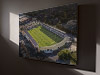 Fine Art Canvas showing Aerial Photograph of Hereford United - Edgar Street