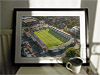 Extra Large Classic Mounted and Framed Fine Art Print showing Aerial Photograph of Hereford United - Edgar Street
