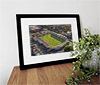 Classic Mounted and Framed Fine Art Print showing Aerial Photograph of Hereford United - Edgar Street