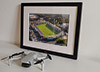 Classic Mounted and Framed Fine Art Print showing Aerial Photograph of Hereford United - Edgar Street