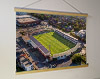 A 62cm / 24.4" poster hanger with 18x24" landscape print showing Aerial Photograph of Hereford United - Edgar Street