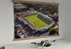 A 62cm / 24.4" poster hanger with 18x24" landscape print showing Aerial Photograph of Hereford United - Edgar Street