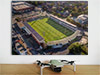 Fine Art Poster showing Aerial Photograph of Hereford United - Edgar Street