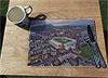 Wooden cork placemat showing Aerial Photograph of Hibernian - Easter Road