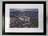 Classic Mounted and Framed Fine Art Print showing Aerial Photograph of Hibernian - Easter Road