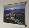 42cm / 16.5" poster hanger with 12x16" landscape print showing Aerial Photograph of Hibernian - Easter Road