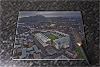 Rectangular glass cuttingboard showing Aerial Photograph of Hibernian - Easter Road