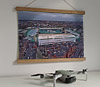 42cm / 16.5" poster hanger with 12x16" landscape print showing Aerial Photograph of Hibernian - Easter Road