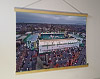 A 62cm / 24.4" poster hanger with 18x24" landscape print showing Aerial Photograph of Hibernian - Easter Road