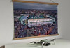 A 62cm / 24.4" poster hanger with 18x24" landscape print showing Aerial Photograph of Hibernian - Easter Road