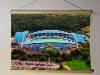 A 62cm / 24.4" poster hanger with 18x24" landscape print showing Aerial Photograph of Huddersfield Town - The John Smith's Stadium