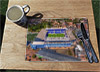 Wooden cork placemat showing Aerial Photograph of Ipswich Town - Portman Road