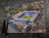 Wooden cork placemat showing Aerial Photograph of Ipswich Town - Portman Road