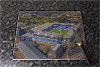 Rectangular glass cuttingboard showing Aerial Photograph of Ipswich Town - Portman Road