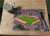 Wooden cork placemat showing Aerial Photograph of Kidderminster Harriers - Aggborough Stadium