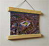 22.5cm / 8.9"  poster hanger with 6x8" landscape print showing Aerial Photograph of Kilmarnock - Rugby Park
