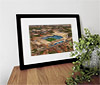 Classic Mounted and Framed Fine Art Print showing Aerial Photograph of Leeds United - Elland Road