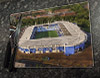 Wooden cork placemat showing Aerial Photograph of Leicester City - King Power Stadium