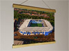 42cm / 16.5" poster hanger with 12x16" landscape print showing Aerial Photograph of Leicester City - King Power Stadium