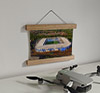 22.5cm / 8.9"  poster hanger with 6x8" landscape print showing Aerial Photograph of Leicester City - King Power Stadium