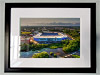 Classic Mounted and Framed Fine Art Print showing Aerial Photograph of Leicester City - King Power Stadium