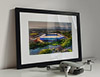 Classic Mounted and Framed Fine Art Print showing Aerial Photograph of Leicester City - King Power Stadium