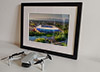 Classic Mounted and Framed Fine Art Print showing Aerial Photograph of Leicester City - King Power Stadium