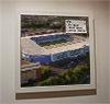 Premium Framed Cork Pin Board showing Aerial Photograph of Leicester City - King Power Stadium