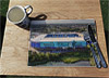 Wooden cork placemat showing Aerial Photograph of Leicester City - King Power Stadium