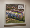 Premium Framed Cork Pin Board showing Aerial Photograph of Leyton Orient - Brisbane Road