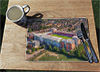 Wooden cork placemat showing Aerial Photograph of Leyton Orient - Brisbane Road
