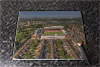 Rectangular glass cuttingboard showing Aerial Photograph of Leyton Orient - Brisbane Road