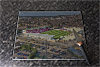 Rectangular glass cuttingboard showing Aerial Photograph of Lincoln City - LNER Stadium