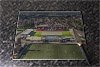 Rectangular glass cuttingboard showing Aerial Photograph of Lincoln City - LNER Stadium