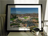 Extra Large Classic Mounted and Framed Fine Art Print showing Aerial Photograph of Lincoln City - LNER Stadium
