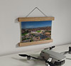 22.5cm / 8.9"  poster hanger with 6x8" landscape print showing Aerial Photograph of Lincoln City - LNER Stadium