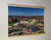 A 62cm / 24.4" poster hanger with 18x24" landscape print showing Aerial Photograph of Lincoln City - LNER Stadium