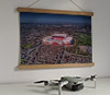 42cm / 16.5" poster hanger with 12x16" landscape print showing Aerial Photograph of Liverpool - Anfield