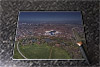 Rectangular glass cuttingboard showing Aerial Photograph of Everton - Goodison Park