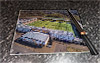 Rectangular glass cuttingboard showing Aerial Photograph of Livingston - Almondvale Stadium