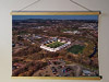 A 62cm / 24.4" poster hanger with 18x24" landscape print showing Aerial Photograph of Livingston - Almondvale Stadium