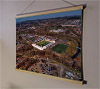 A 62cm / 24.4" poster hanger with 18x24" landscape print showing Aerial Photograph of Livingston - Almondvale Stadium
